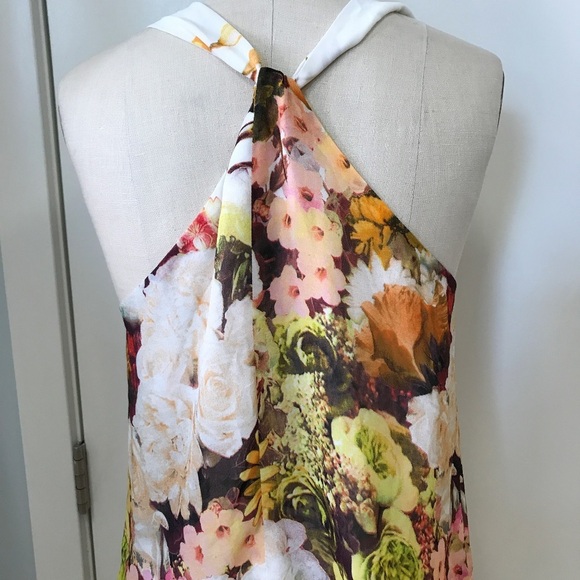 FLORAL YELLOW/ORANGE HUES RACERBACK TANK - Picture 3 of 5